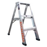 Escalera 3 pasos tijera de 2 peldaños en aluminio 0.90 mts Max Escaleras