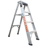 Escalera 4 pasos tijera de 3 peldaños en aluminio 1.20 mts Max Escaleras