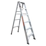 Escalera tijera 6 pasos 5 peldaños en aluminio 1.80 mts Max Escaleras
