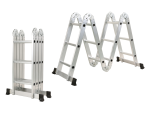 Escalera multipropósito de 12 pasos 4x3 reforzada con plataforma Gris Herkules - Imagen 6
