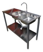 Lavaplatos Grifería Base Doble Poceta 120x50x85 Fermetal - Imagen 4