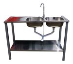 Lavaplatos Grifería Base Doble Poceta 120x50x85 Fermetal - Imagen 3