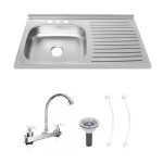 Lavaplatos Socoda 100x52 Acero Inoxidable poceta izquierda 1 hueco sin base