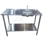 Lavaplatos con base grifería 120x50 cm Guinovart poceta derecha