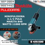 Minipulidora 4.1/2” Makita 9557HNG 840 Watts 11000 RPM