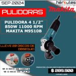 Pulidora 4 media pulg 850w 11000 RPM Makita M9510B
