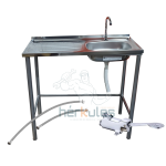 Lavaplatos base pedal 100x50 cm grifería Tramontina poceta izquierda - Imagen 2