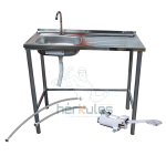 Lavaplatos base pedal grifería 100x50 cm