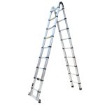 Escalera Telescópica 5.6m 18 Pasos Tijera Doble De 2.8+2.8 Max Escaleras - Imagen 4