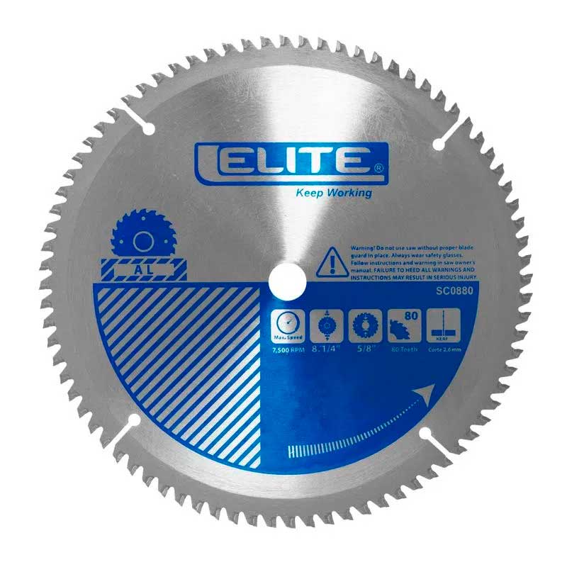 Disco Sierra Elite SC0880 Dientes para aluminio 8.1/4”x 5/8” x 80 Disco Sierra Elite SC0880 Dientes para aluminio 8.1/4”x 5/8” x 80