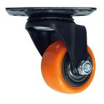 Rodachina de 1 1/2" Plano Naranja Sin Freno Giratoria 40 mm