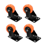 Rodachines 4 unidades sin freno de 2" Plano Naranja Pesa Giratorio 50MM