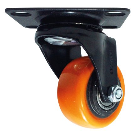 Rodachina de 2" Plano Naranja, Sin Freno Giratorio 50 mm