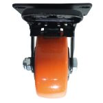 Rodachina Con Freno 3" Naranja, Plano Giratorio 75 mm 100kg - Imagen 3