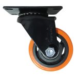 Rodachina 3" Sin Freno, Plano Naranja Giratorio 75mm 100kg - Imagen 2