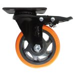 Rodachin 4" Con Freno Naranja, Giratorio 100 mm 130Kg - Imagen 2