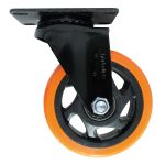 Rodachina 4" sin freno, Naranja Plano Giratorio 100mm 120Kg - Imagen 2