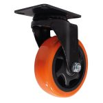 Rodachina 4" sin freno, Naranja Plano Giratorio 100mm 120Kg