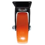 Rodachina 4" sin freno, Naranja Plano Giratorio 100mm 120Kg - Imagen 3