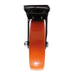 Rodachina de 5" Con Freno, Naranja Plano Giratorio 125Mm 150Kg - Imagen 3