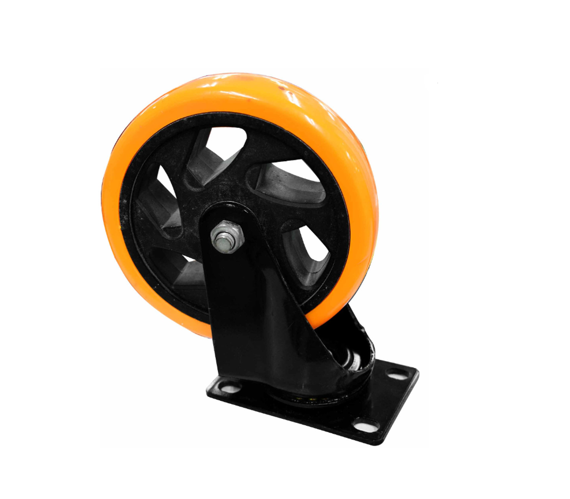 Rodachina de 5" Plano Naranja Pesa Giratorio 125Mm 150Kg