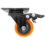 Rodachina de 2" con Freno, Giratorio Plano Naranja 50mm 50 Kg - Imagen 2