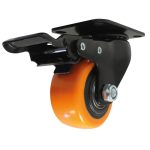 Rodachina 2" 1/2 con freno, Naranja Plano Giratorio 65mm