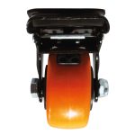 Rodachina 2" 1/2 con freno, Naranja Plano Giratorio 65mm - Imagen 3