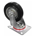 Rodachines 4" Plano Negro Caucho Con Rin 100Mm 70Kg