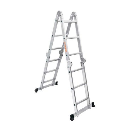 Escalera multiposición 12 peldaños 4x3 tipo I Truper Certificada