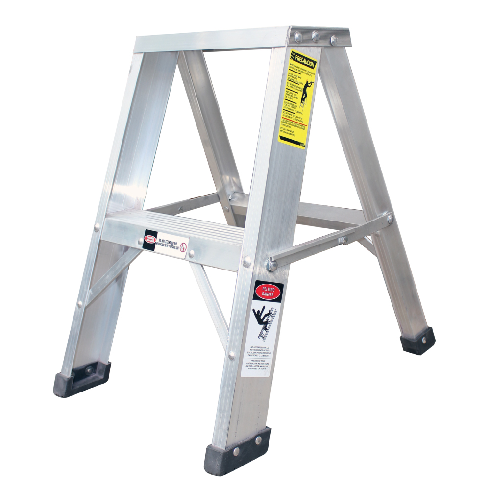TA2P-1 Escalera tijera de 1 peldaño 2 pasos en aluminio con tapa aluminio 0.60 Mts - Imagen 1