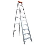 Escalera Tijera 10 pasos 9 peldaños en aluminio con Tapa Plástica Marca Máx Escaleras