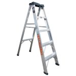 Escalera Tijera 5 Pasos 4 Peldaños en Aluminio Tapa Plástica150 cm Marca Máx Escaleras