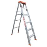 Escalera Tijera 6 Pasos 5 Peldaños en Aluminio con Tapa Plástica Marca Max Escaleras 1,80 Mts