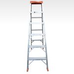 Escalera Tijera 6 Pasos 5 Peldaños en Aluminio con Tapa Plástica Marca Max Escaleras 1,80 Mts - Imagen 3