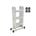 Escalera multipropósito de 12 pasos 4x3 reforzada Gris Herkules (obsequio patas de repuesto )
