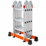 Escalera multipropósito de 12 pasos 4x3 reforzada Gris Max Escaleras