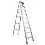 Escalera Tijera de 9 Pasos 8 Peldaños en Aluminio con Tapa Plástica Marca Max escaleras 2.70 Mts
