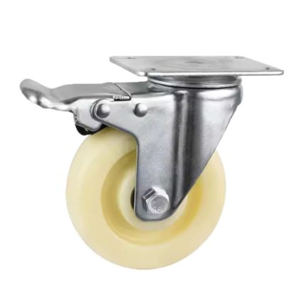 Rodachina 3" nylon con freno blanca marca Hérkules