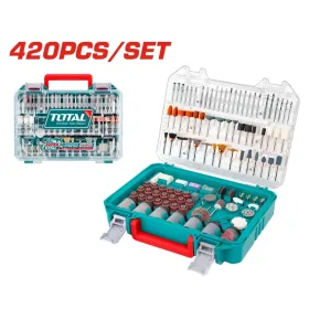Juego de Accesorios para Mototool 420 Piezas en Estuche Plástico Total