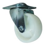 Rodachina 2 1/2" Nylon Sin Freno, Giratoria Blanca Marca Hérkules
