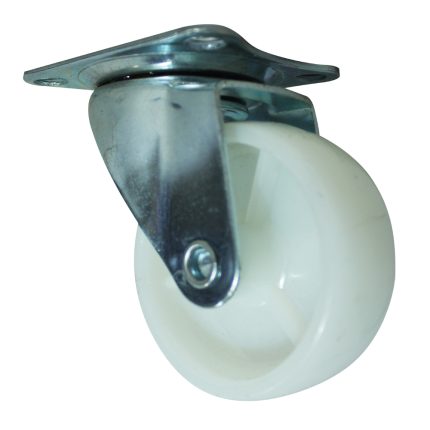 Rodachina 2 1/2" Nylon Sin Freno, Giratoria Blanca Marca Hérkules