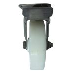 Rodachina 4" Nylon Con Freno, Giratoria Blanca Marca Hérkules - Imagen 3