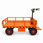 Carro Transportador Eléctrico De Carga 800 W 200 X 100 X 40 Cm 1Ton 48V 20.Ah Freno Hidráulico (Aceite) Llanta Maciza Naranja Más Carga (Kl-200Fh)